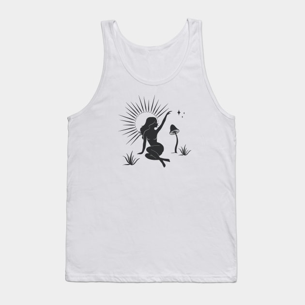 Sitting Sun Goddess Tank Top by studioaartanddesign